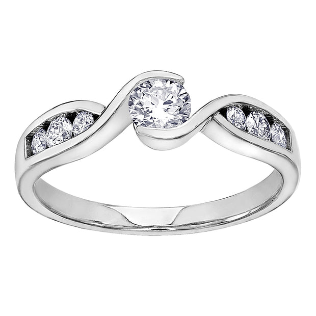Round Bypass Canadian Diamond Engagement Ring