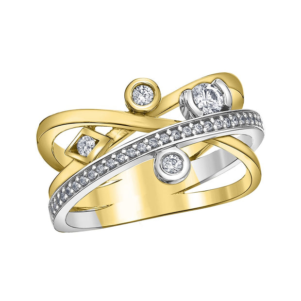 Bague pour main droite avec diamants canadiens sertis clos