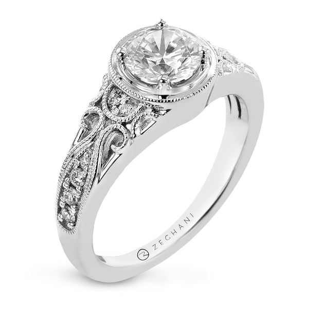 White Gold and Diamond Engagement Ring Mounting