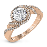 ZR1508 Engagement Ring in 14k Gold with Diamonds