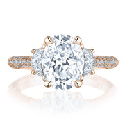 Oval 3-Stone Engagement Ring