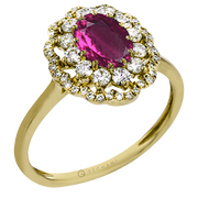Color Ring in 14k Gold with Diamonds