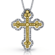 Cross Pendant in 18k Gold with Diamonds