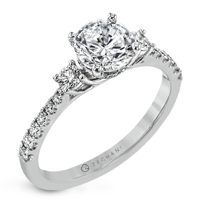 Bague de fiançailles ZR1902 en or 14 carats avec diamants