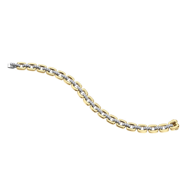 Chain Link Gold and Diamond Bracelet