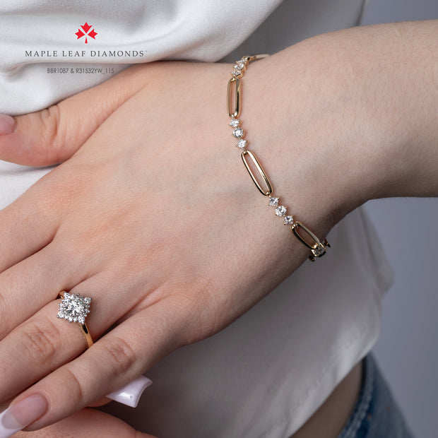 Round and Princess Canadian Diamond Bracelet