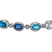 Bracelet en diamant et pierres précieuses bleues inspiré de l'héritage