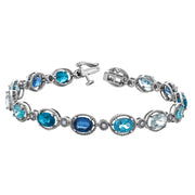 Bracelet en diamant et pierres précieuses bleues inspiré de l'héritage