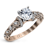 ZR916 Engagement Ring in 14k Gold with Diamonds