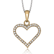 Pendentif cœur ZP600 en or 14 carats avec diamants