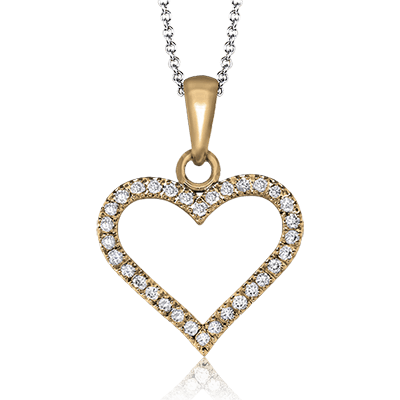 Pendentif cœur ZP600 en or 14 carats avec diamants