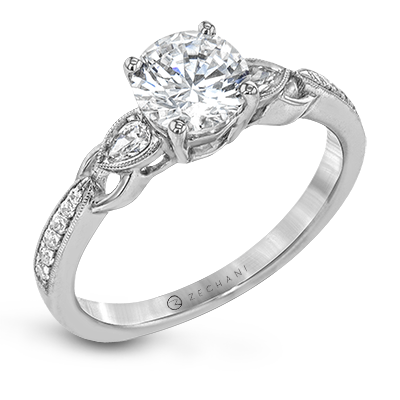 ZR1472 Engagement Ring in 14k Gold with Diamonds