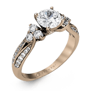 Bague de fiançailles ZR342 en or 14 carats avec diamants