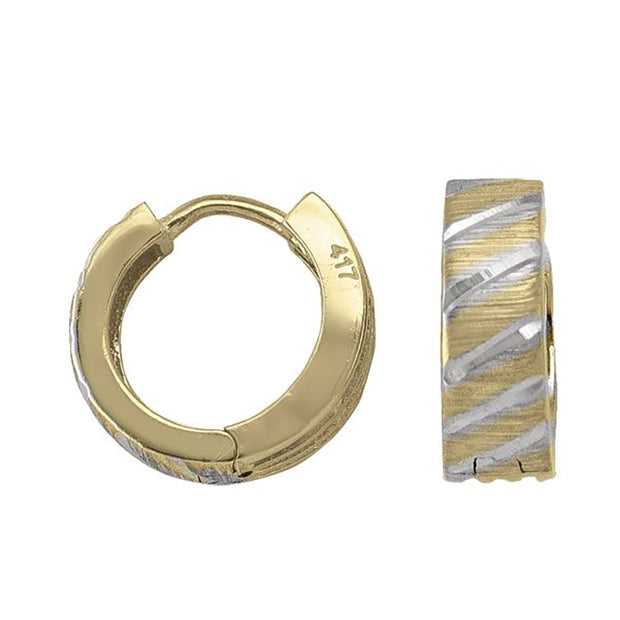 Two-Tone Gold Huggie Hoop Earrings