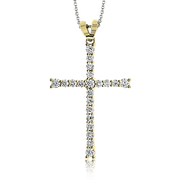 Pendentif croix ZP766 en or 14 carats avec diamants