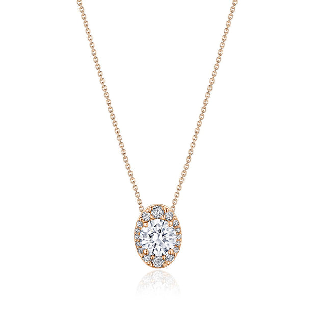 17"" Vertical Oval Bloom Diamond Necklace