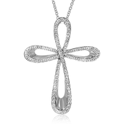 Pendentif croix ZP470 en or 14 carats avec diamants