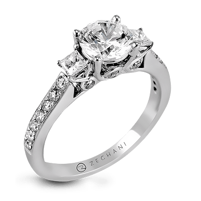 Bague de fiançailles ZR446 en or 14 carats avec diamants