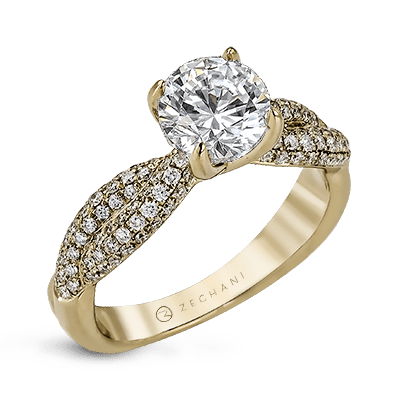 Bague de fiançailles ZR1035 en or 14 carats avec diamants