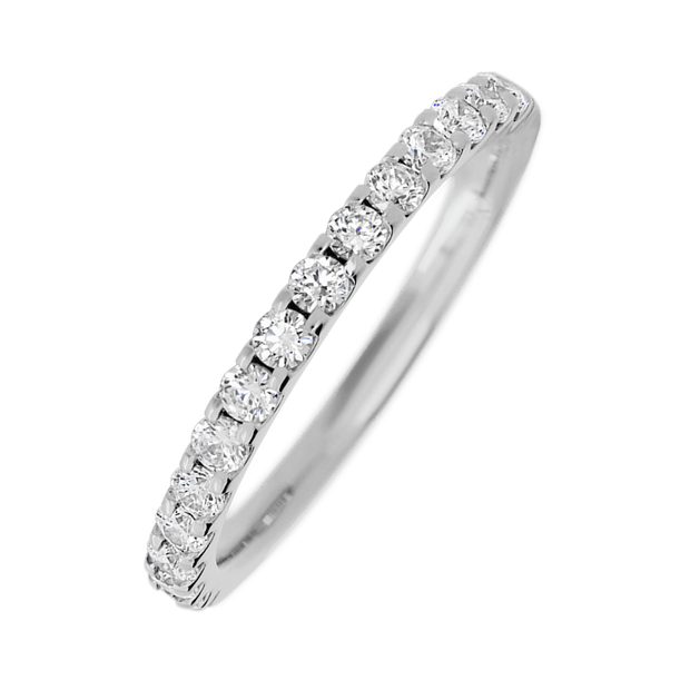 14K White Gold band with 15 Round Lab Grown Diamond (ST) having TCW-.45