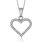 ZP600 Heart Pendant in 14k Gold with Diamonds