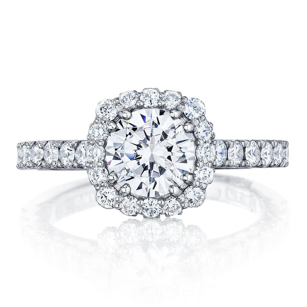 Round with Cushion Bloom Engagement Ring