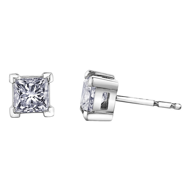 Princess Cut Canadian Diamond Stud Earrings