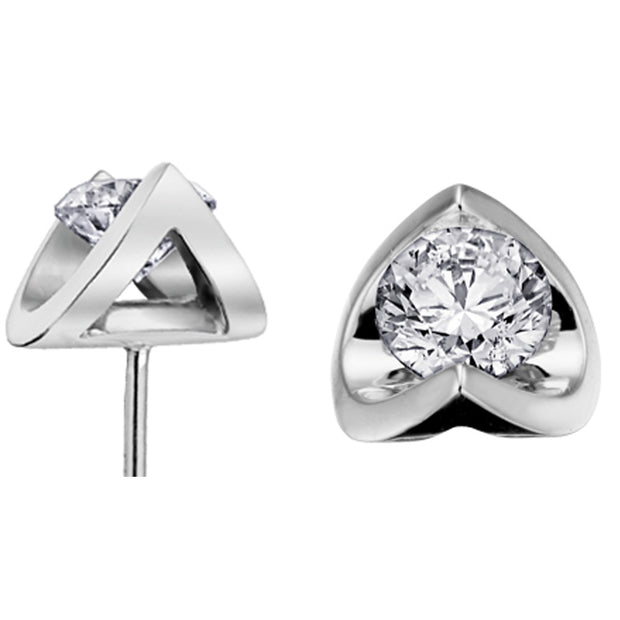 Diamond and White Gold Stud Earrings