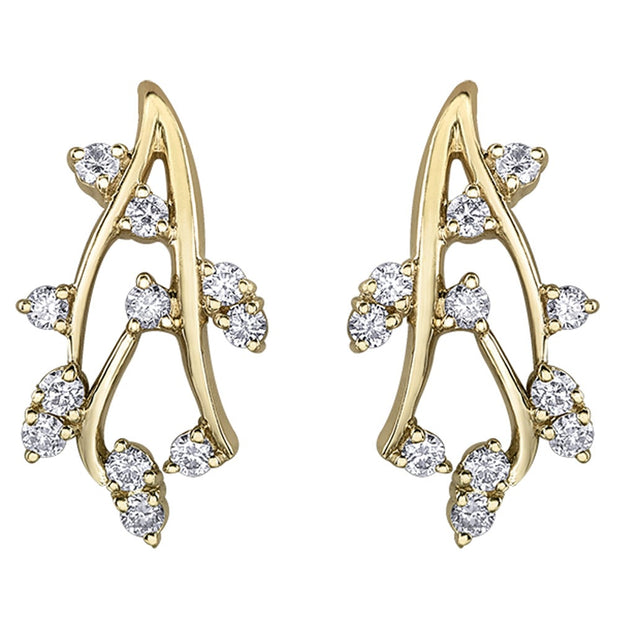 Vine-Inspired Diamond Earrings