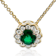 Pendentif couleur ZP1005 en or 14 carats avec diamants