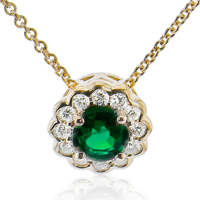 Pendentif couleur ZP1005 en or 14 carats avec diamants