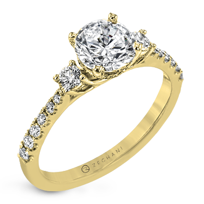 ZR1902 Engagement Ring in 14k Gold with Diamonds