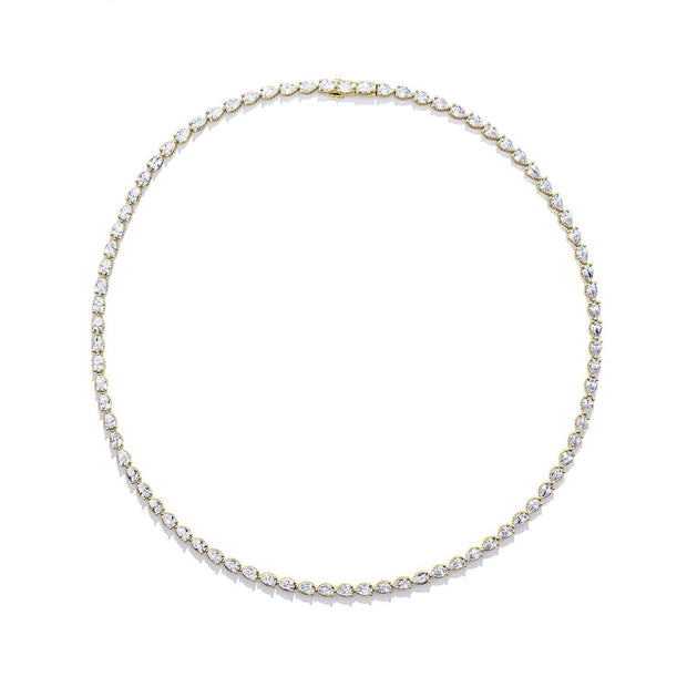 Pear Diamond Tennis Necklace