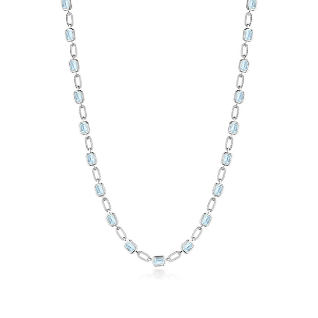 Sky Blue Topaz Link Necklace