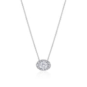 17"" Horizontal Oval Bloom Diamond Necklace