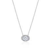 17"" Horizontal Oval Bloom Diamond Necklace