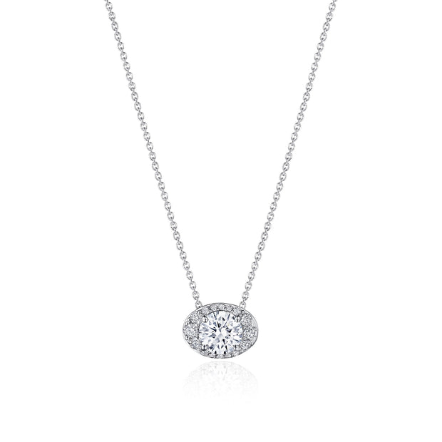17"" Horizontal Oval Bloom Diamond Necklace