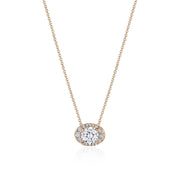 17"" Horizontal Oval Bloom Diamond Necklace