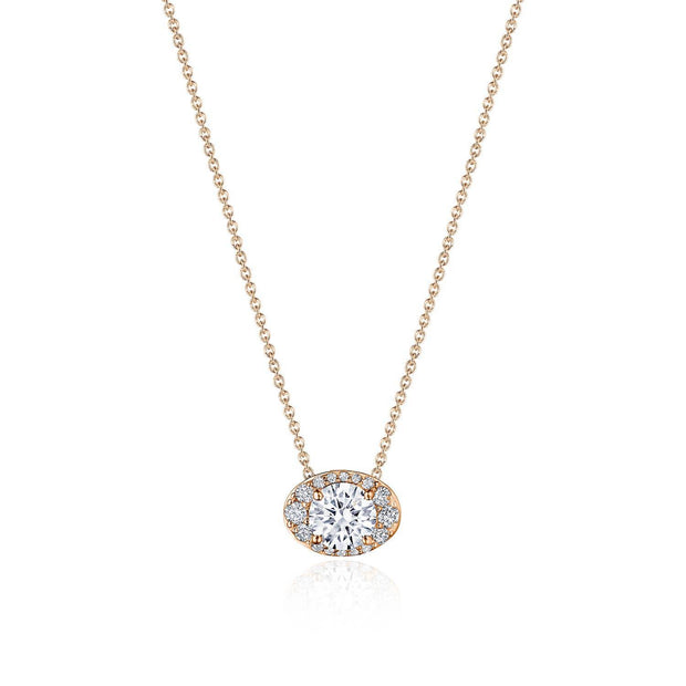 17"" Horizontal Oval Bloom Diamond Necklace