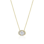 17"" Horizontal Oval Bloom Diamond Necklace
