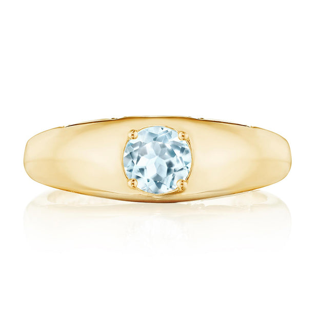 Domed Sky Blue Topaz Ring - 0.7ct