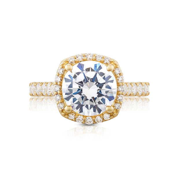Tacori Petite Crescent Cushion Bloom Engagement Ring Setting