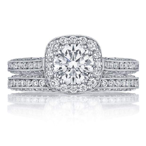 Round with Cushion Bloom Engagement Ring