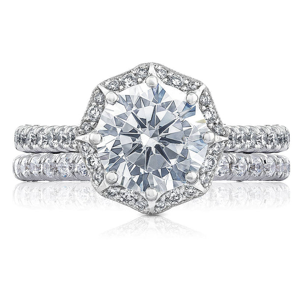 Round with Cushion Bloom Engagement Ring