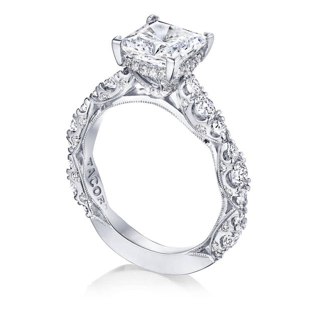 Bague de fiançailles solitaire taille princesse