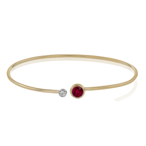 Color Bangle in 18k Gold with Diamonds