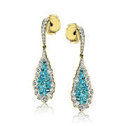 Color Earring in 18k Gold with Diamonds