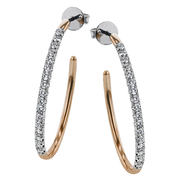 Hoop Earring in 18k Gold with Diamonds