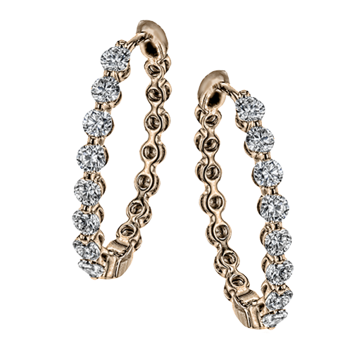 Boucle d'oreille créole en or 18 carats avec diamants