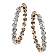 Hoop Earring in 18k Gold with Diamonds